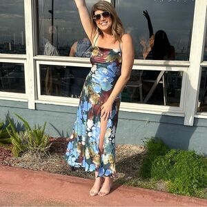 12th Tribe multicolor Spaghetti Strap with open back Sundress